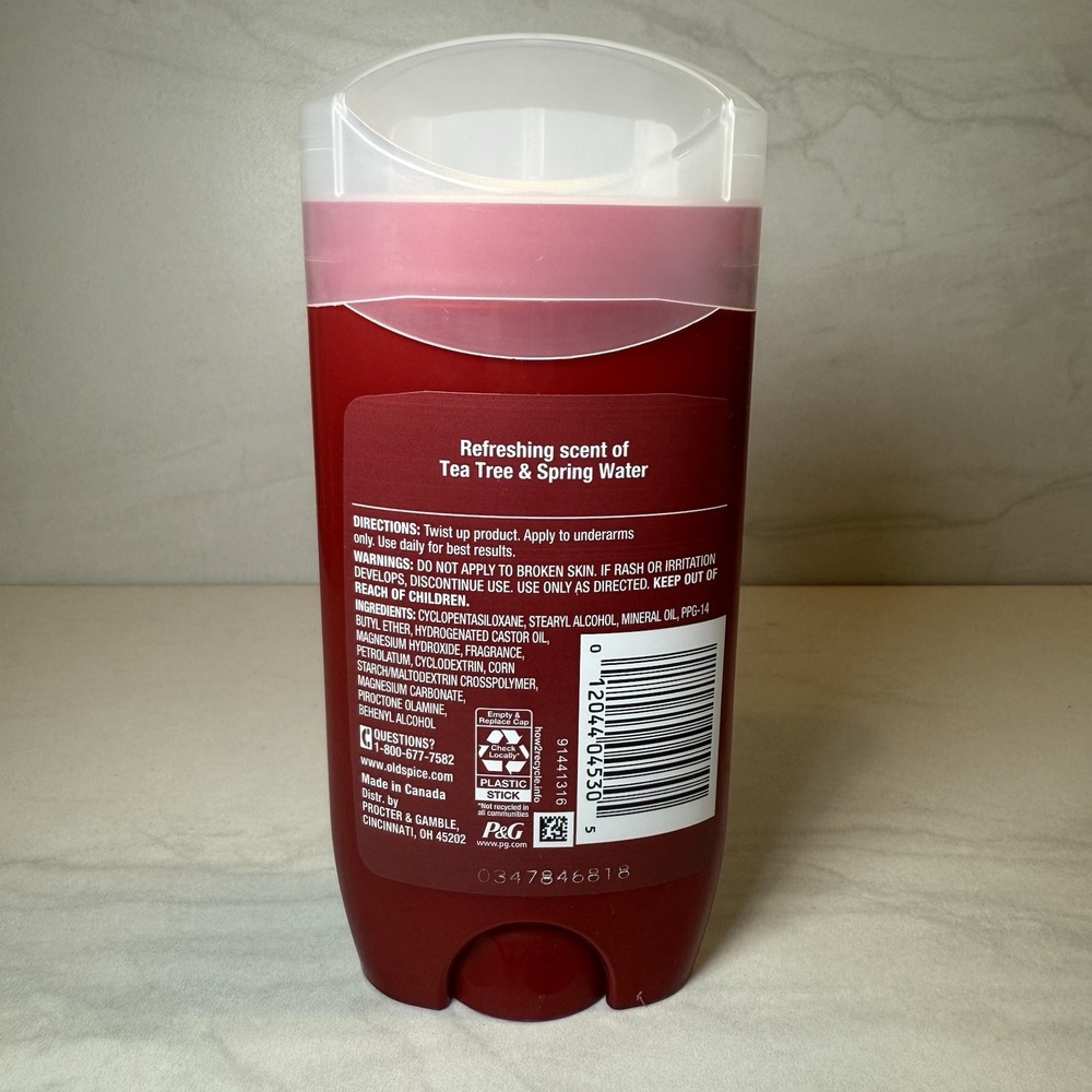 Old Spice Gentleman's Deodorant TeaTree & Spring Water, Aluminum-Free, 3 oz New - Picture 2 of 4